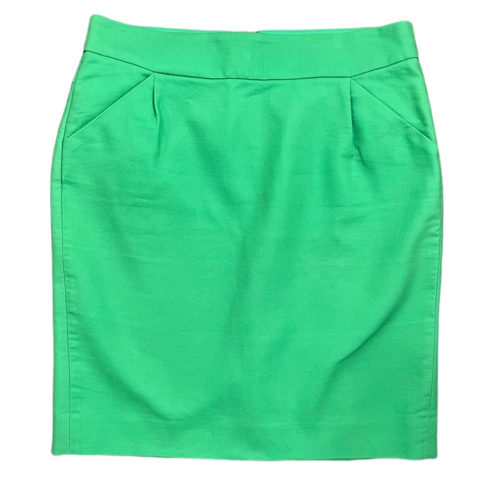 {J. Crew} Midi Back Zipper Slit Slim Pleated Pencil Skirt